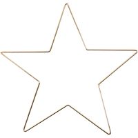 Metallikoriste tähti, halk. 30 cm, paksuus 3 mm, kulta, 1 kpl