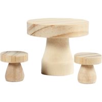 Sienipöytä ja -tuolit, koko 2,5x2,5 cm, 1 set