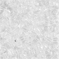 Rocaille-siemenhelmet, halk. 4 mm, koko 6/0 , aukon koko 0,9-1,2 mm, läpinäkyvä, 25 g/ 1 pkk