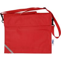 Koululaukku, S: 6 cm, koko 36x31 cm, punainen, 1 kpl