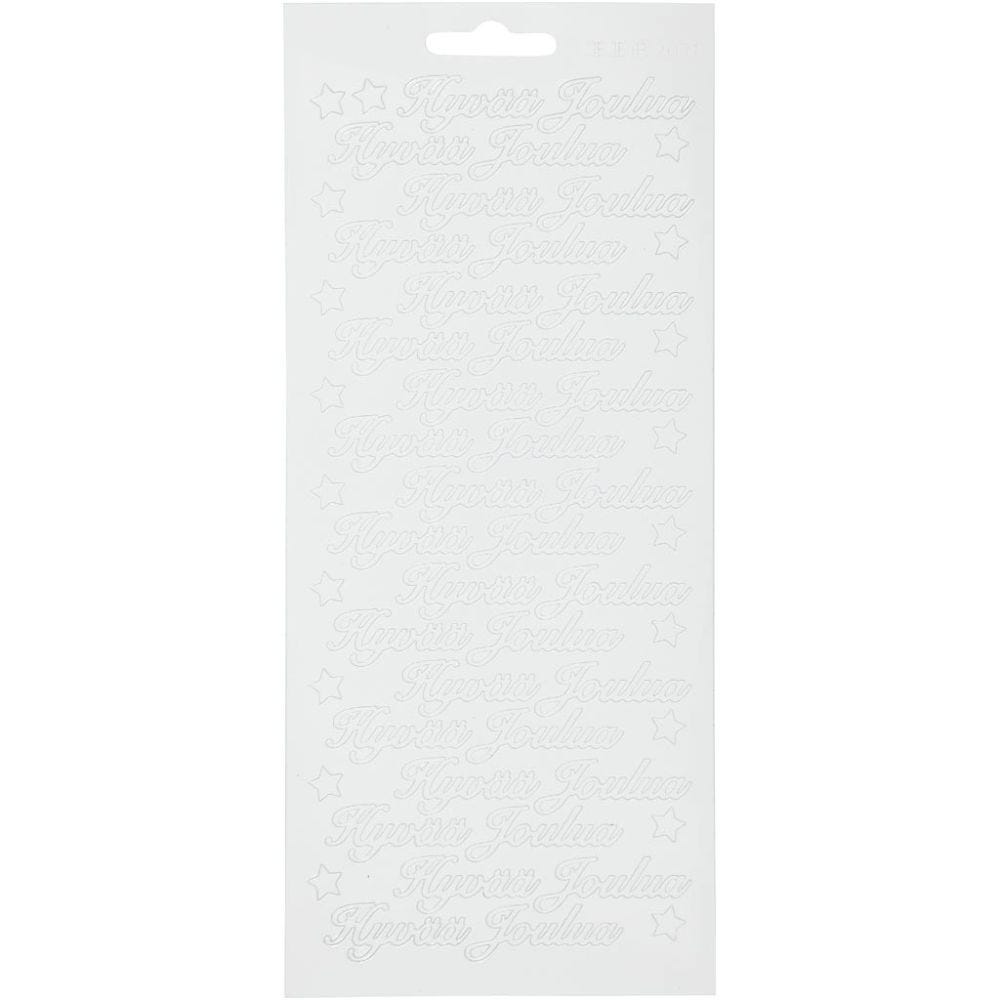 Ääriviivatarrat, Hyvää joulua, 10x23 cm, valkoinen, 1 ark