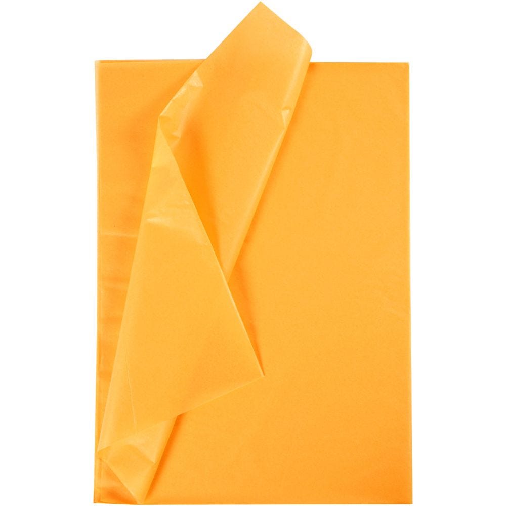 Silkkipaperi, 50x70 cm, 14 g, keltainen, 10 ark/ 1 pkk