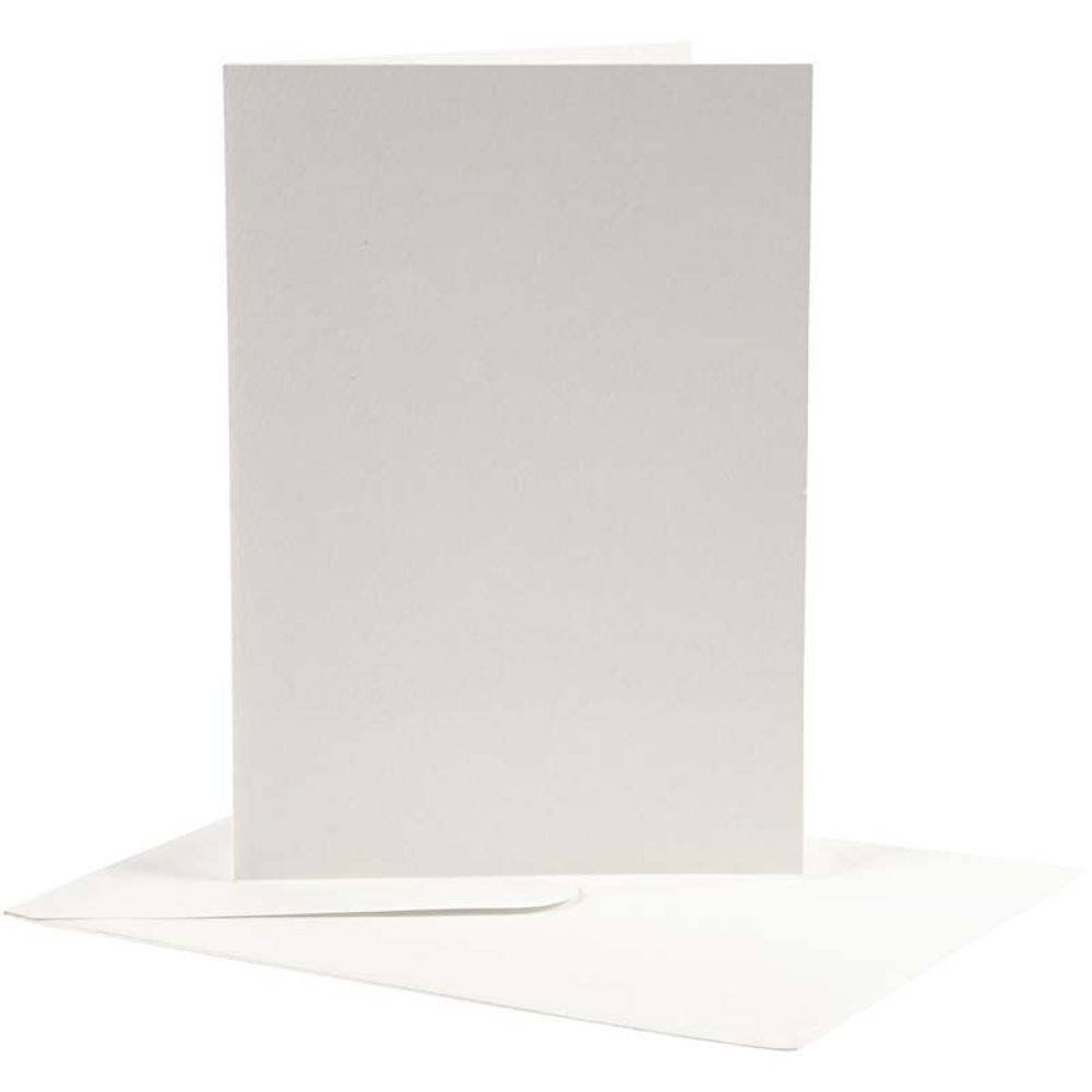 Korttipohjat kirjekuorineen, kortin koko 12,5x17,5 cm, kirjekuoren koko 14x19 cm, luonnonvalkonen, 10 set/ 1 pkk