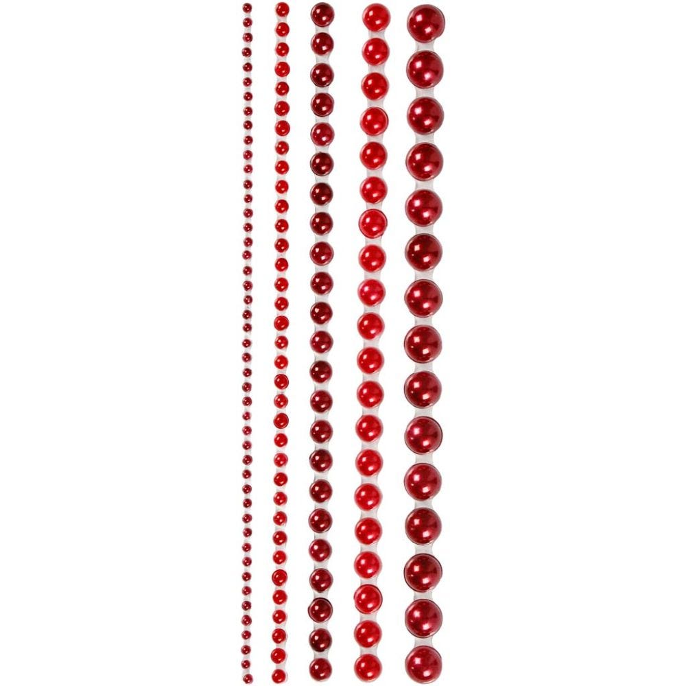 Helmenpuolikkaat, koko 2-8 mm, punainen, 140 kpl/ 1 pkk