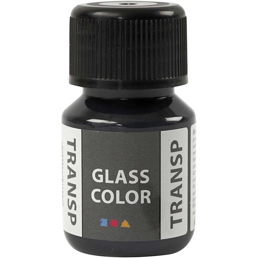 Glass Color Transparent lasimaali, musta, 30 ml/ 1 pll
