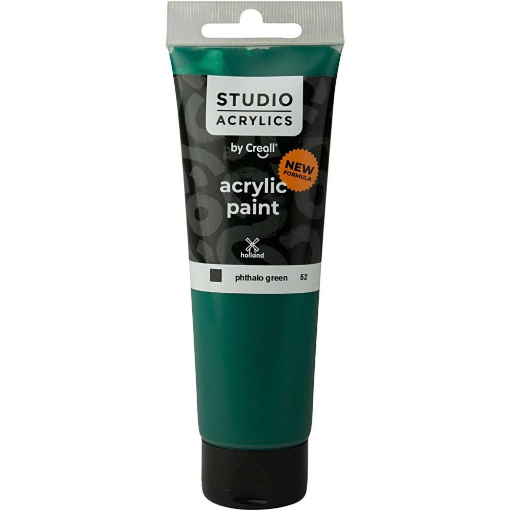 Creall Studio -akryylimaali, peittävä, phtalo green (52), 120 ml/ 1 pll