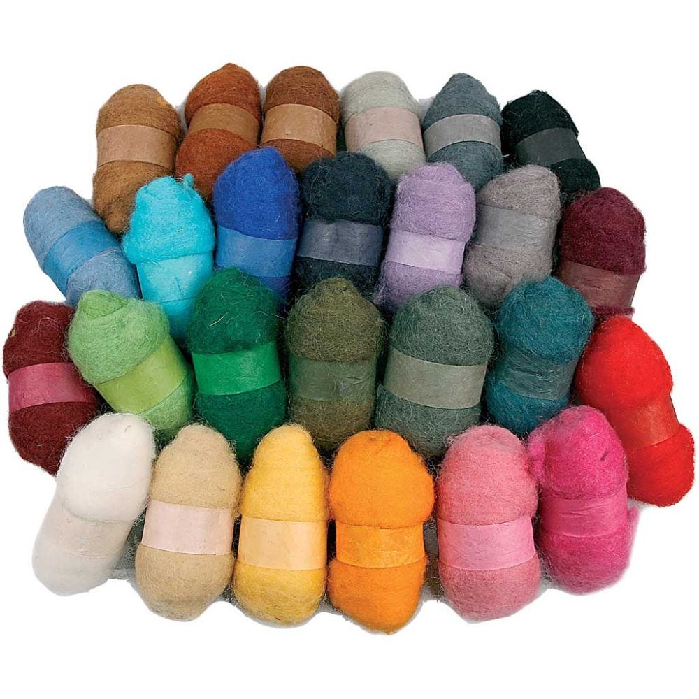 Karstattu villa, värilajitelma, 26x25 g/ 1 pkk