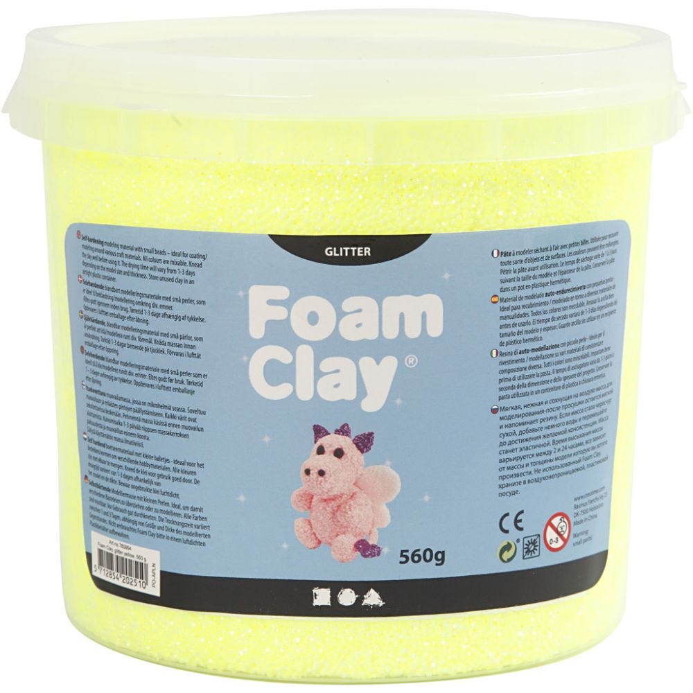 Foam Clay®, kimalle, keltainen, 560 g/ 1 prk
