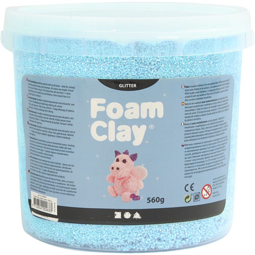 Foam Clay®, kimalle, vaaleansininen, 560 g/ 1 prk
