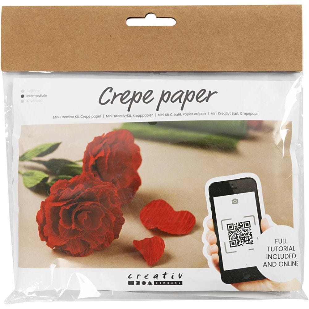 Askartelusetti Mini Kreppipaperi, Ruusut, Jonka joustavuus: 180%, 105 g, 1 pkk
