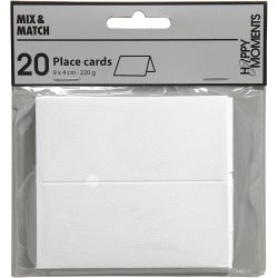 Istumapaikkakortit, koko 9x4 cm, 220 g, luonnonvalkonen, 20 kpl/ 1 pkt