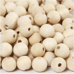 Puuhelmi, halk. 15 mm, aukon koko 3 mm, luonnonrusk., 500 kpl/ 1 pkt