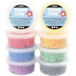 Foam Clay Large, v&auml;rilajitelma, 8x20 g/ 1 pkt