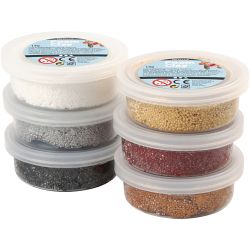 Foam Clay&reg; Helmimassa, metallinen, ruskeat s&auml;vyt, 6x14 g/ 1 pkt