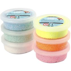 Foam Clay&reg; Helmimassa, kimalle, pastelliv&auml;rit, 6x14 g/ 1 pkt