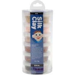 Silk Clay®, skin colours, 6x14 g/ 1 pkt